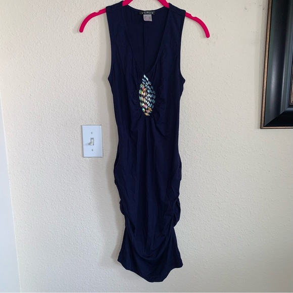 NWT Embellished Ruched Bodycon Dress - Picture 4 of 13